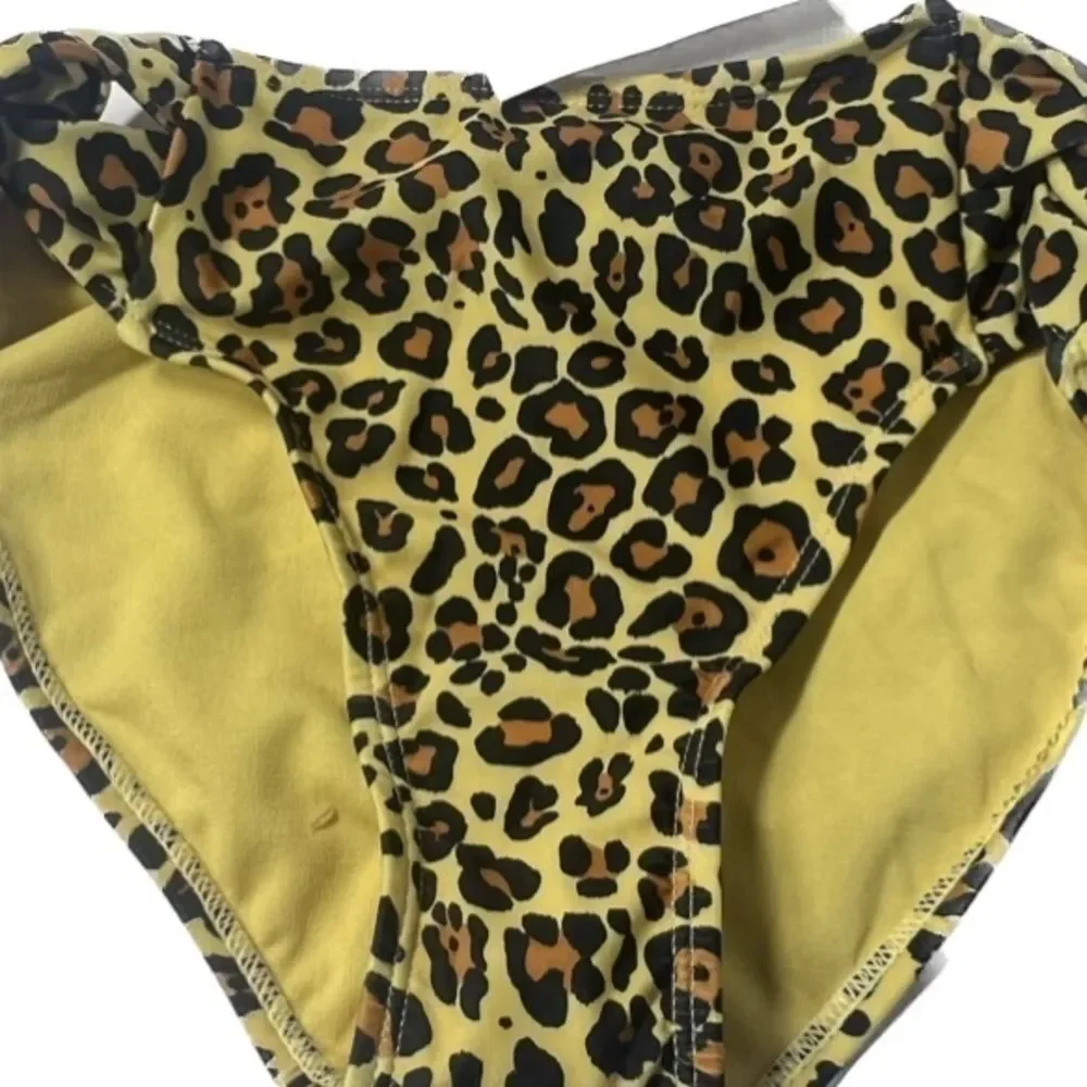 Breaking Waves Girl One Piece bikini leopard bottom size 12, New